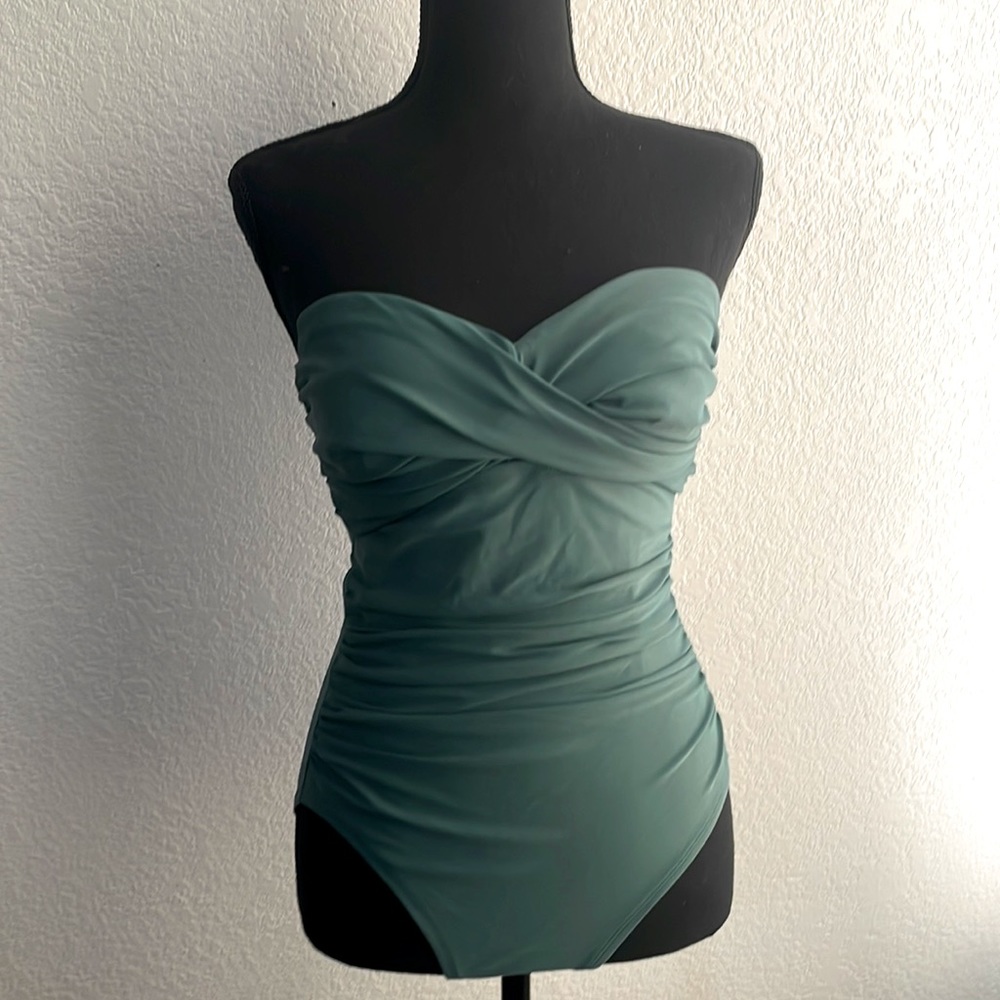 Teal Merona bathing suit one-piece strapless